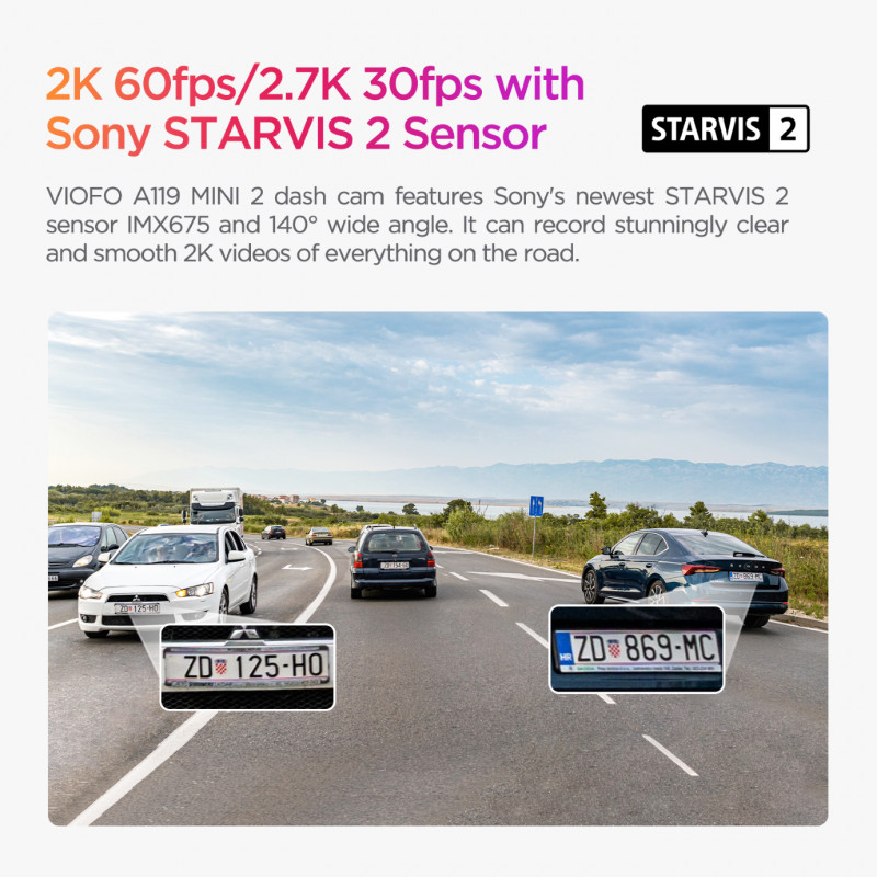 VIOFO A119 Mini 2, 2K Quad HD+ Car Dash Cam