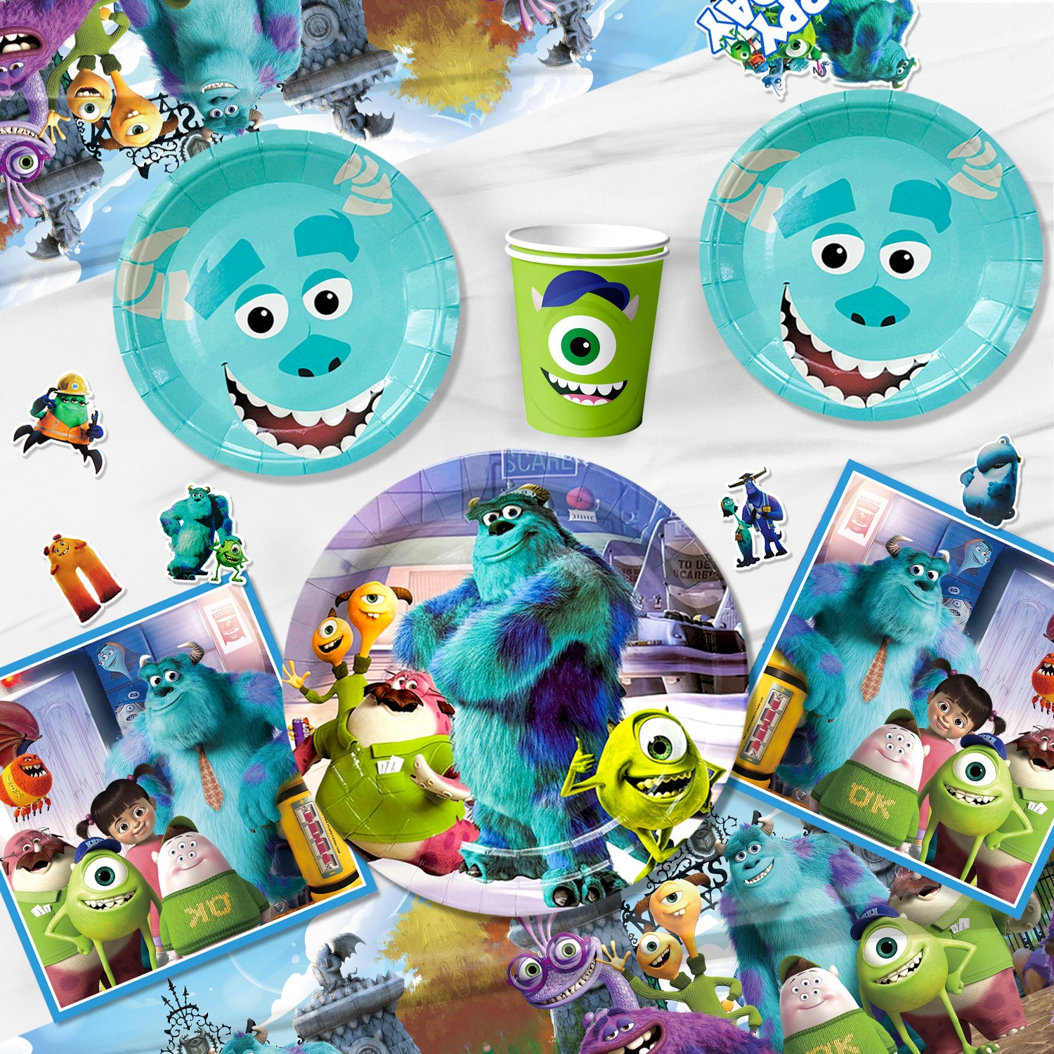 Monsters Inc University Birthday Decorations Tableware Set