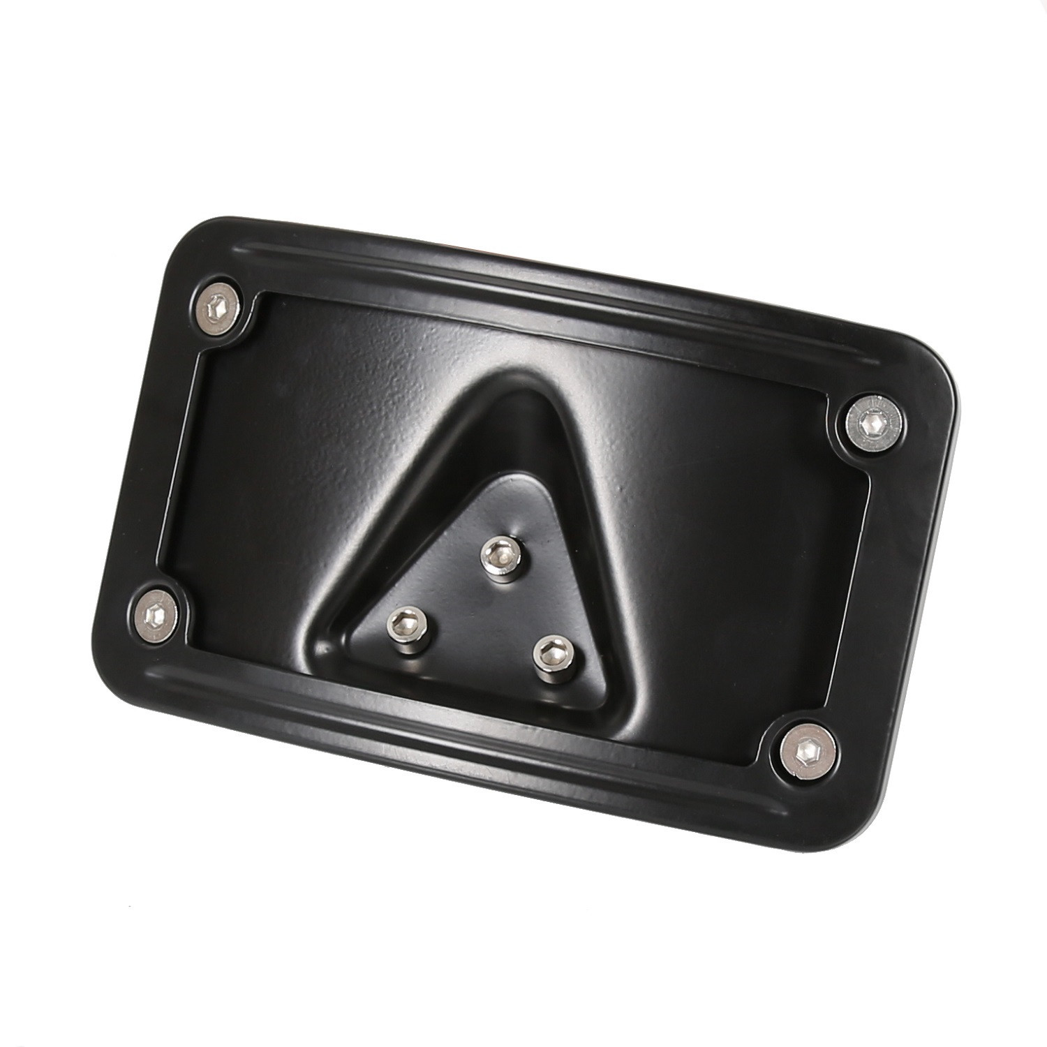 Black Curved Laydown License Plate Mount Bracket For Harley 3 Hole Mount