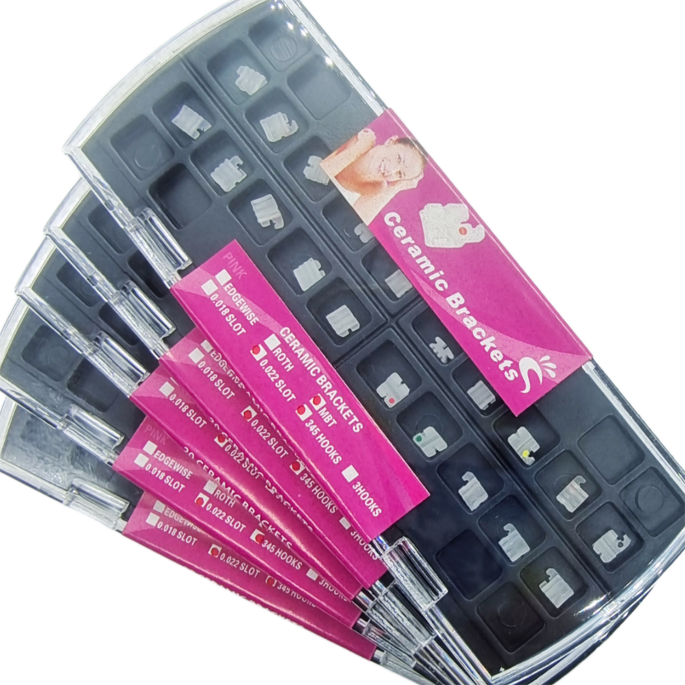Dental Ortho Brackets Braces Ceramic MBT Slot 0.022 5*5 3 4 5 Hook Orthodontics