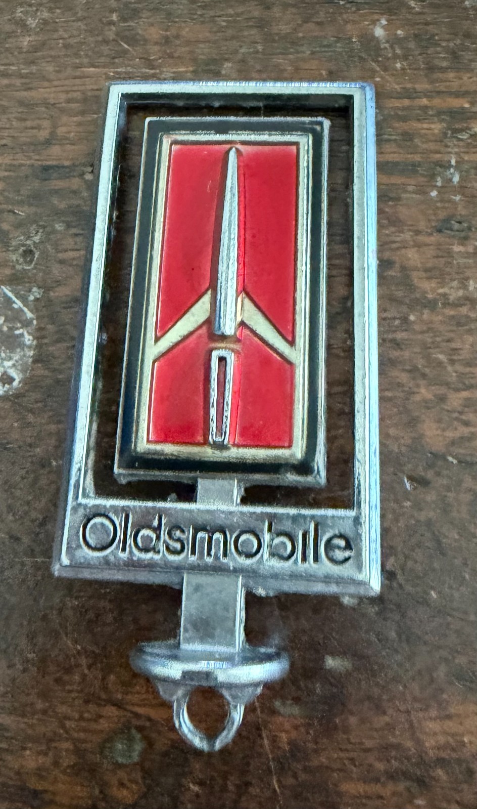 1979 Oldsmobile 98Hood Ornament Emblem 2.75" Red Rocket Lettered No Base