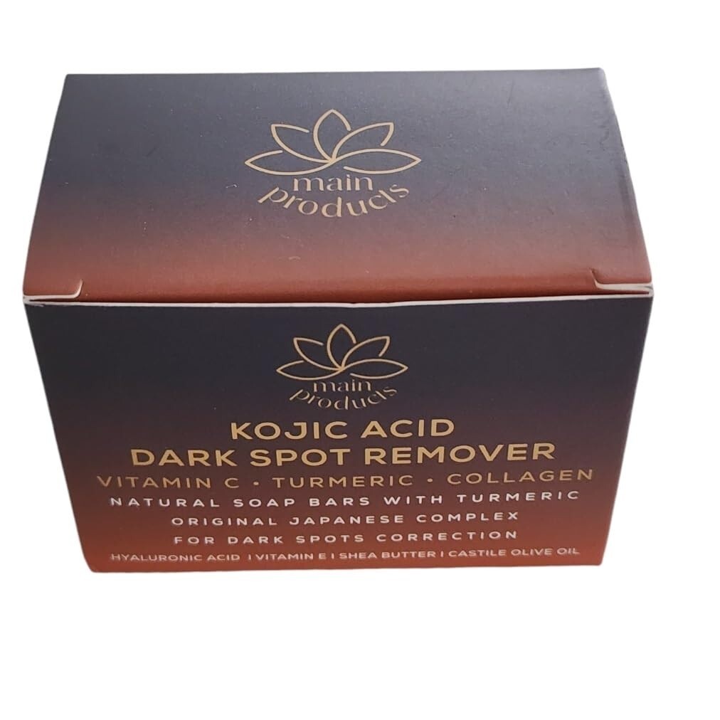 Kojic Acid Dark Spot Remover Soap Bars with Vitamin C Retinol, Collagen Turmeric