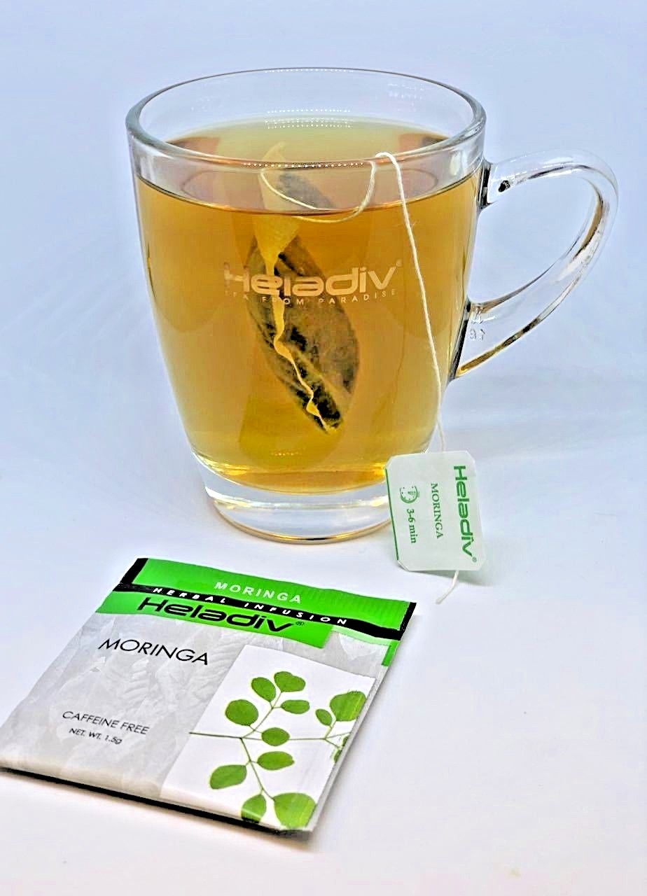 Moringa, Tea Bags Herbal Tisane by Heladiv, Caffeine Free, 20 Sachets