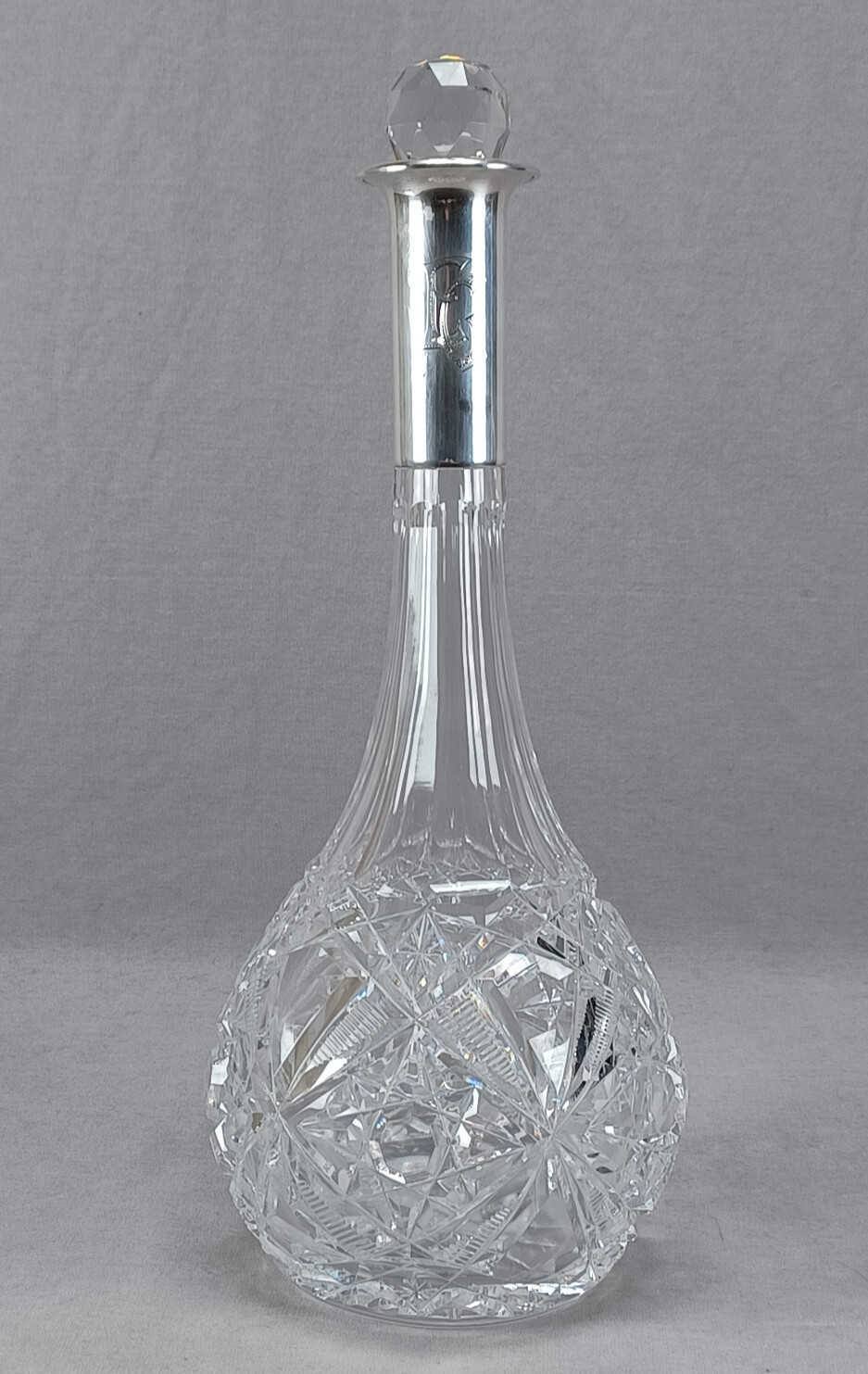 Adolf Kander Berlin 800 Silver & Brilliant Cut Glass Decanter C. 1888-1939 A