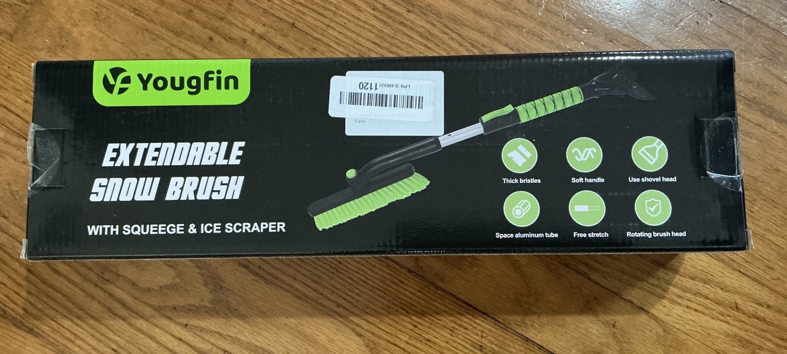 YougfIn Snow Brush Extendable With Squeege & Ice Scraper