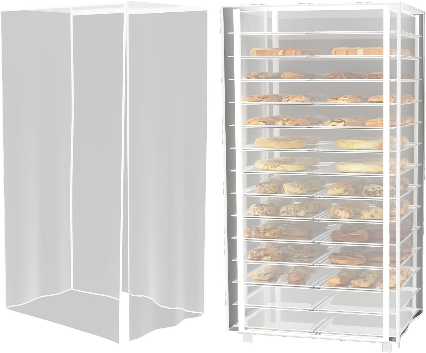 Bakers Rack Cover, Bread Racks Covers for Pantry, Clear PEVA 20tier Sheet Pan Ra