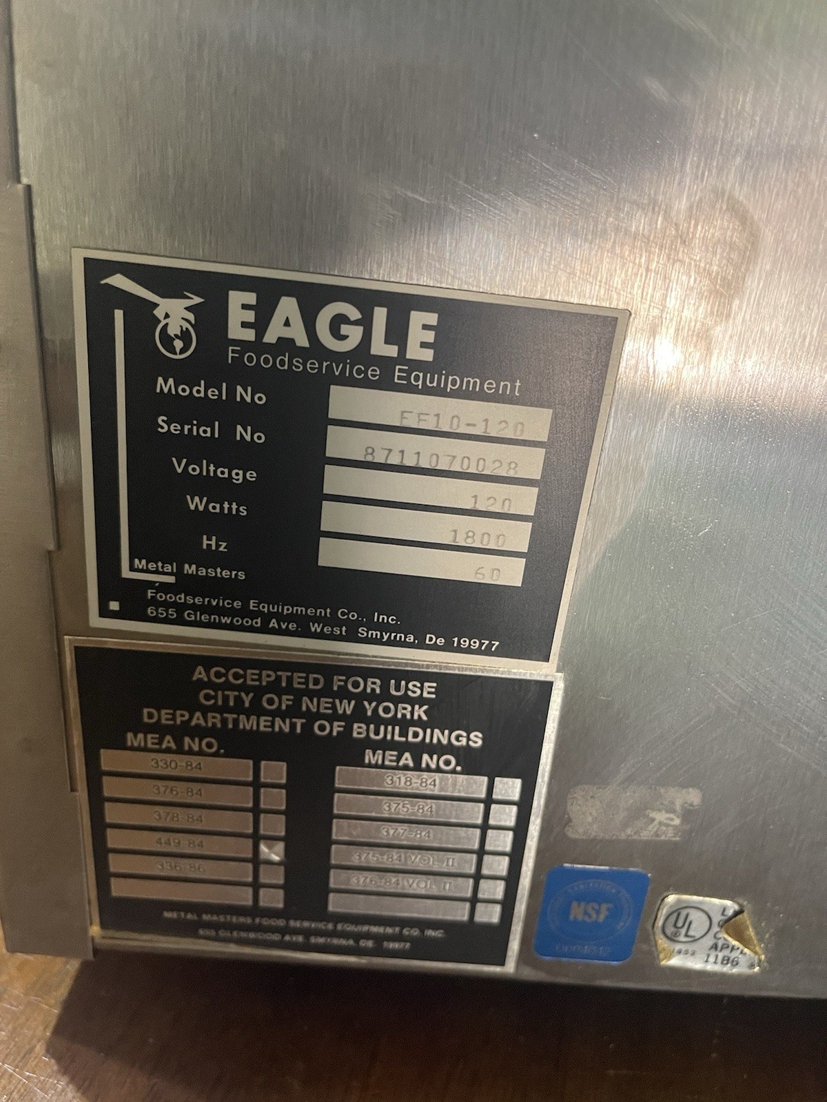 Pre-Owned Eagle Countertop Deep Fryer Model EF10-120 TESTED