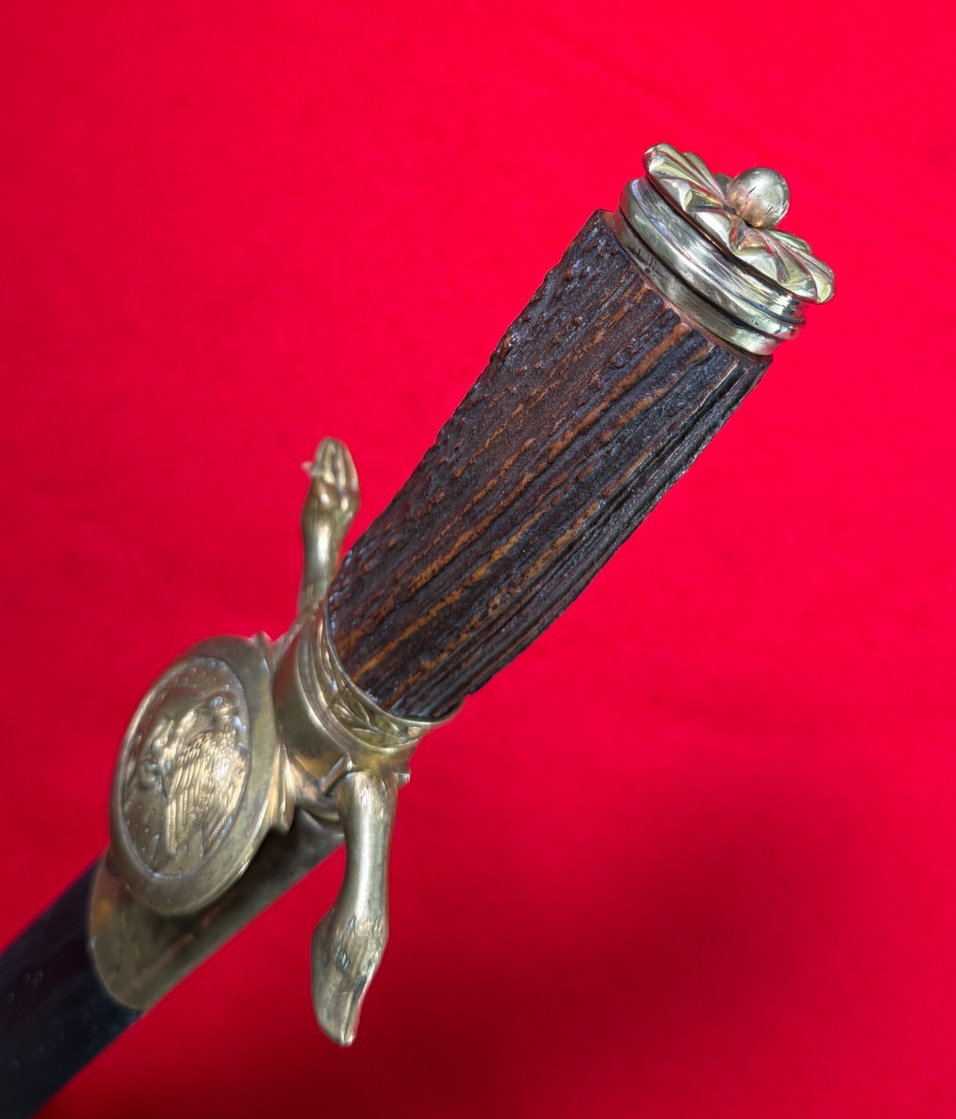 19th Century Imperial Hunting Sword Cutlass w/Scabbard and Stag Grip Very Rare