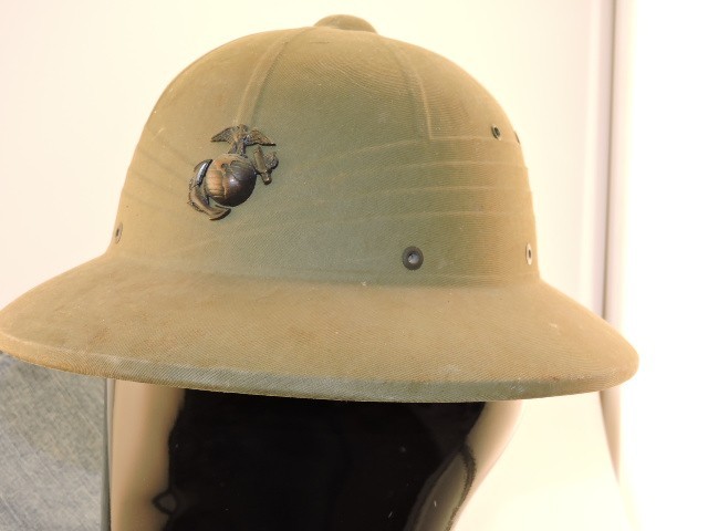 Vintage 1942-45 WW2 USMC Tropical Sun Pith Safari Helmet