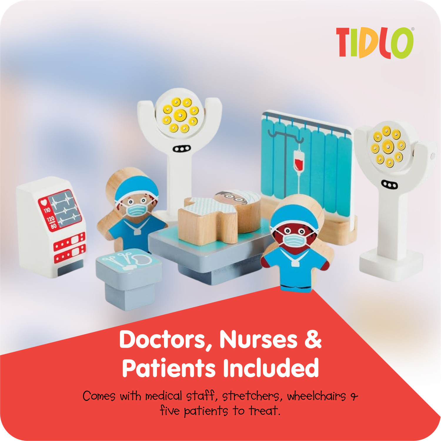 Tidlo Wooden Hospital Playset