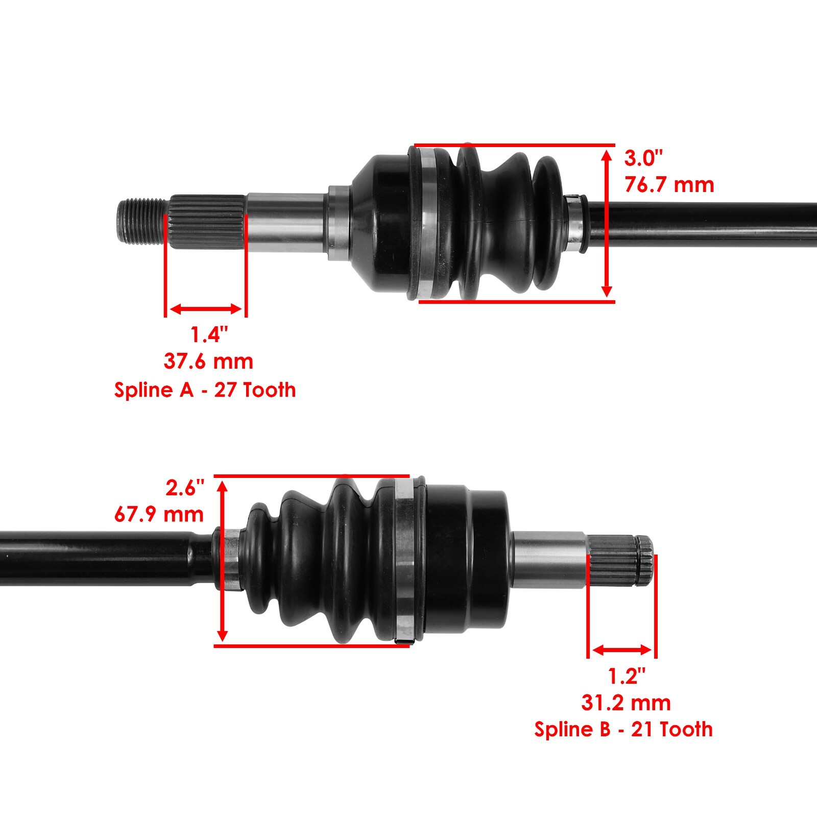 Front Left And Right CV Joint Axle for Yamaha Rhino 660 YXR660F 4WD 2006 2007