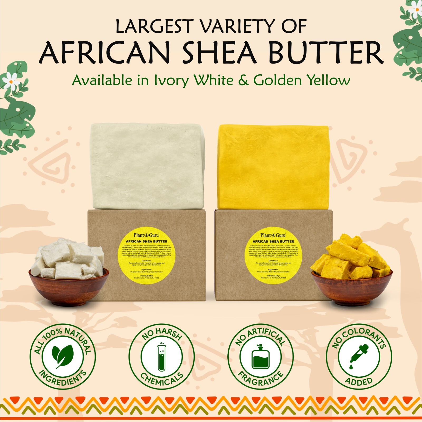 Raw African Shea Butter YELLOW 100% Pure Natural Unrefined Organic Bulk