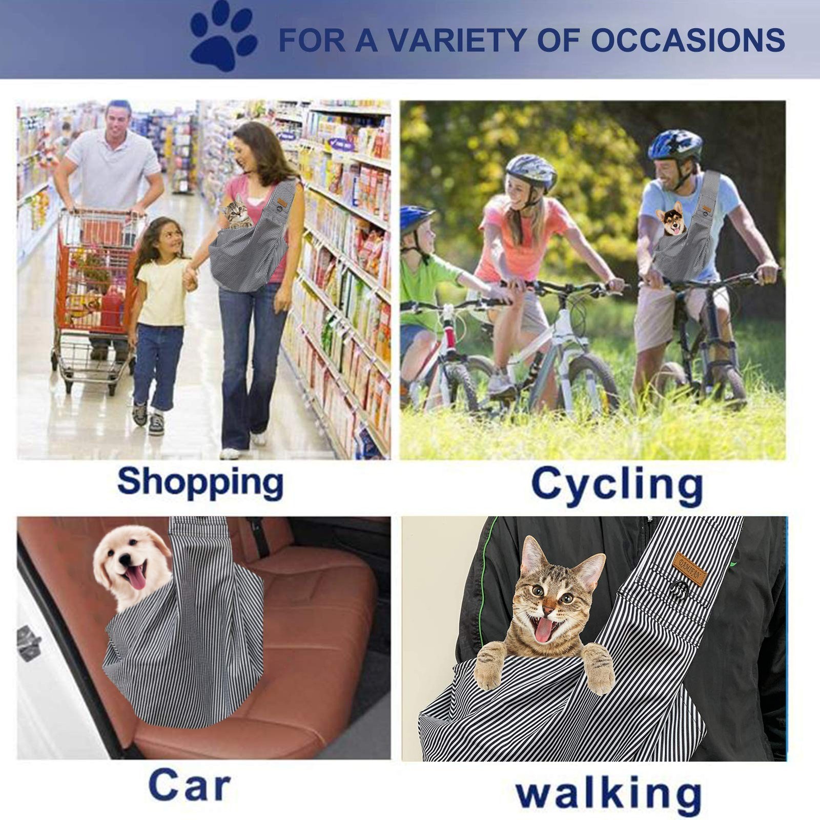 pet Carrier Comfortable pet Sling Backpack for Small Dogs and Puppy Adjustabl...