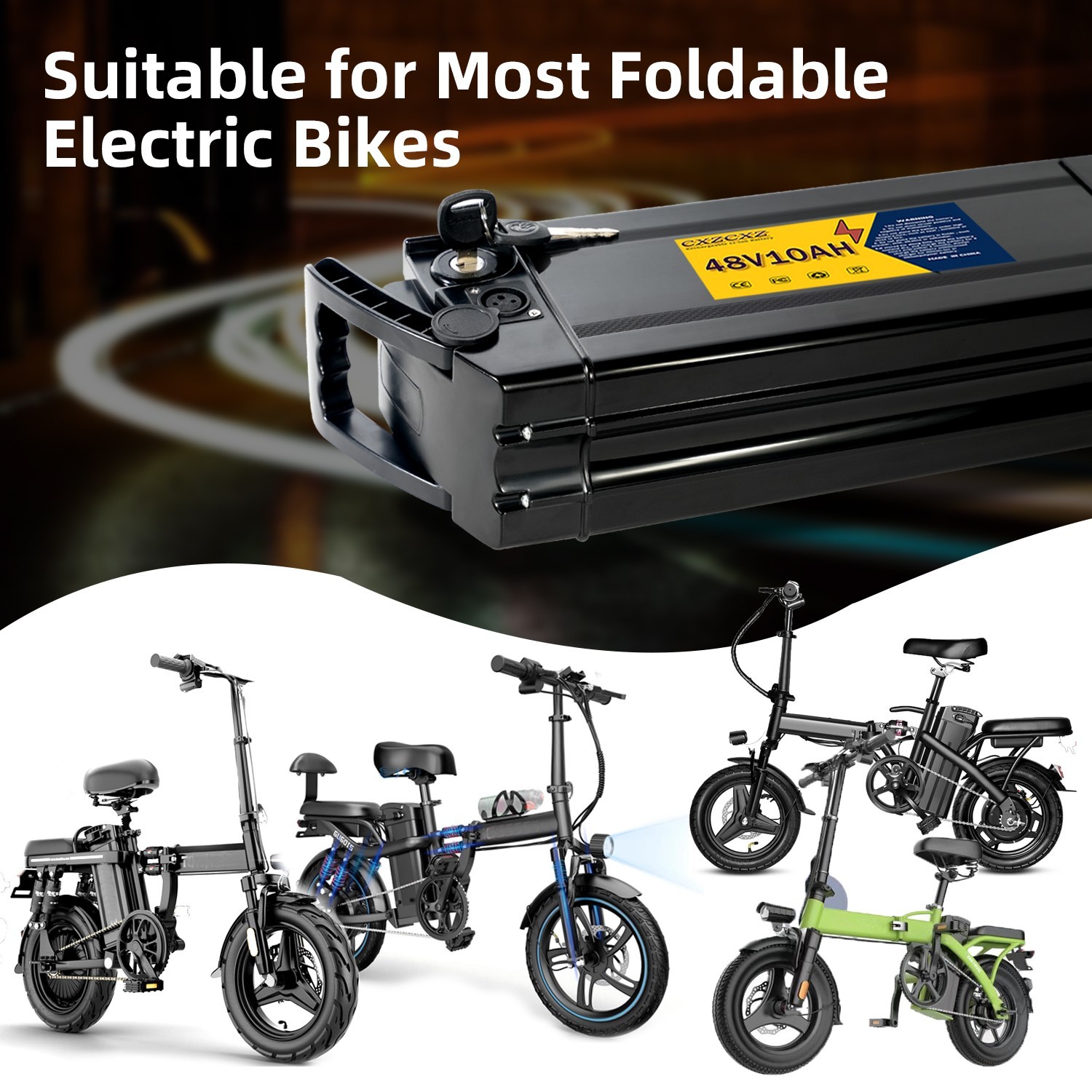 48V 10Ah 20Ah Folding Electric Ebike lithium battery For 200W-1000W Motor BMS