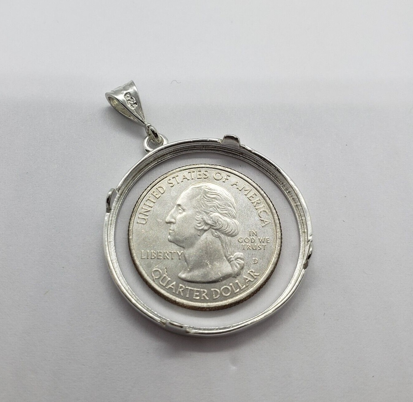 Sterling Silver 1 Onza Plata Libertad Bezel 36 mm Coins Prong Back Square Edge