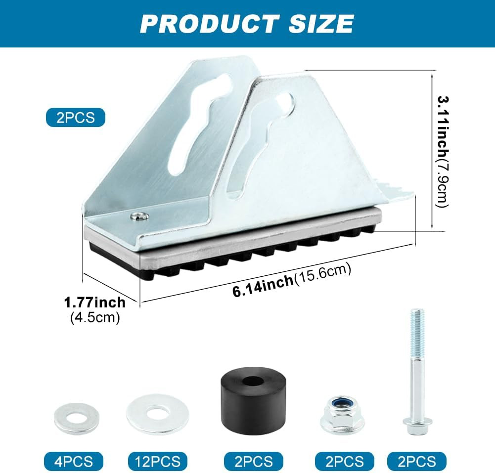 2 Pack Aluminum Anti-Skid Shoe Feet for Extension Ladders Replacement Parts Rubb