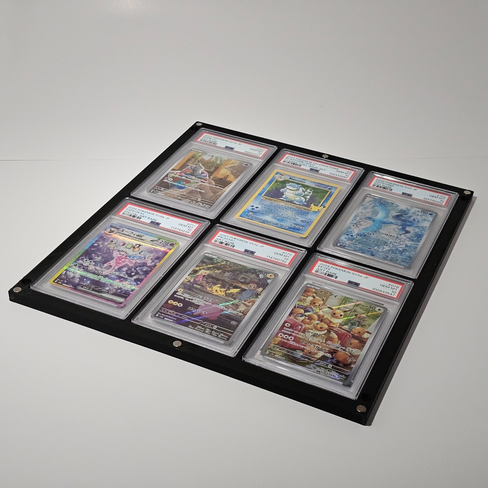 PSA Slab 6 Card Display Wall Mount – Magnetic Two-Piece Frame for Pokémon & TCG