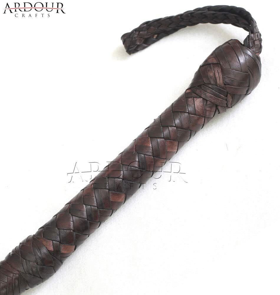 Real Leather Bullwhip 4‑16FT Handmade 16 Plait Braided Western Style Bull whip