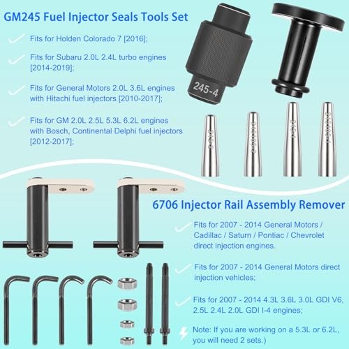 6706 Fuel Injector Rail Assembly Remover & GM245 Fuel Injector Seals Tools