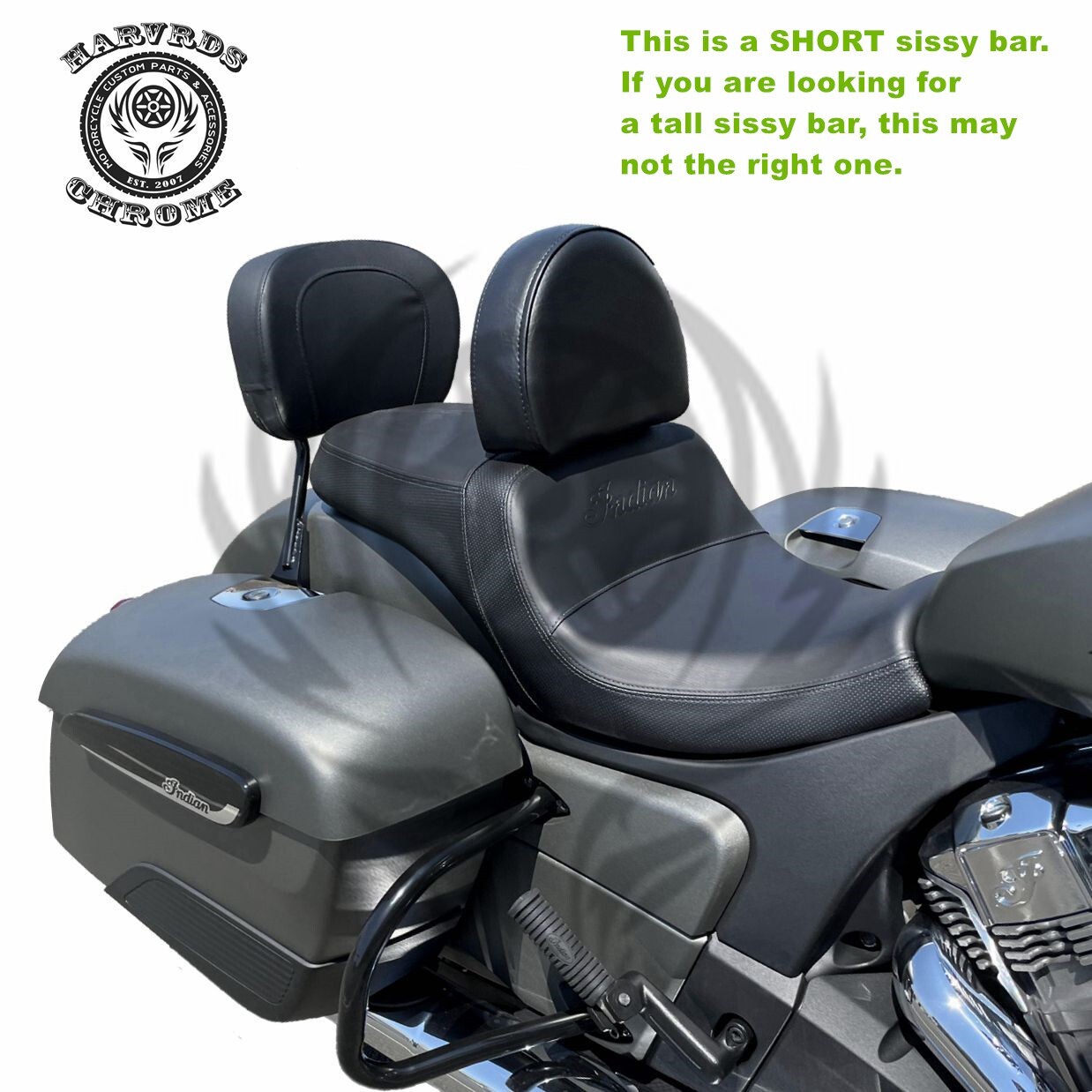 SHORT Quick Release Sissy Bar for Indian Challenger Chieftain Pursuit Roadmaster