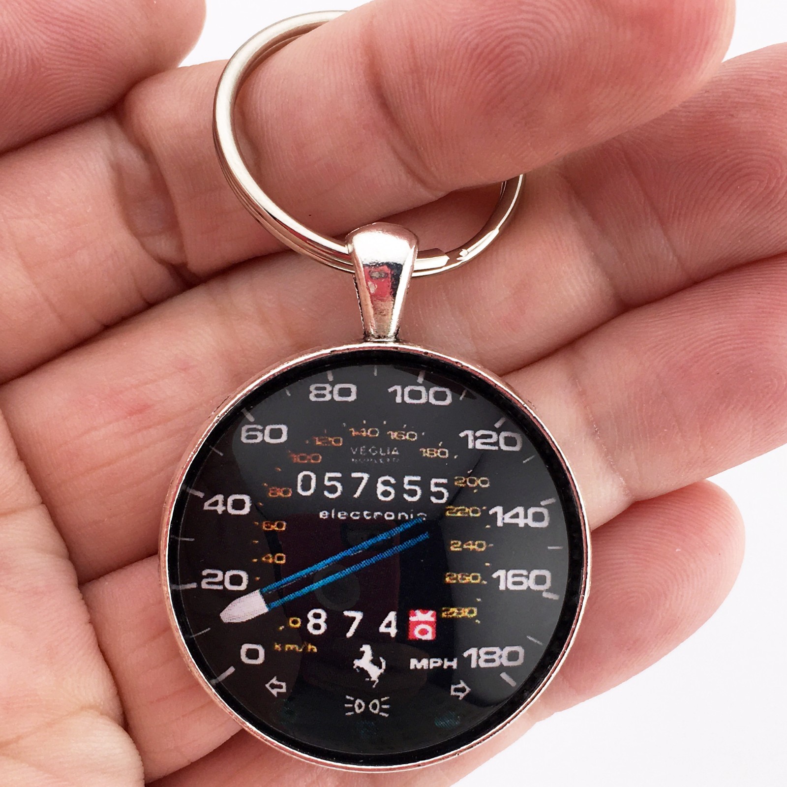 Vintage Ferrari 308 GTB 180 MPH Speedometer 1.2" Diameter Keychain