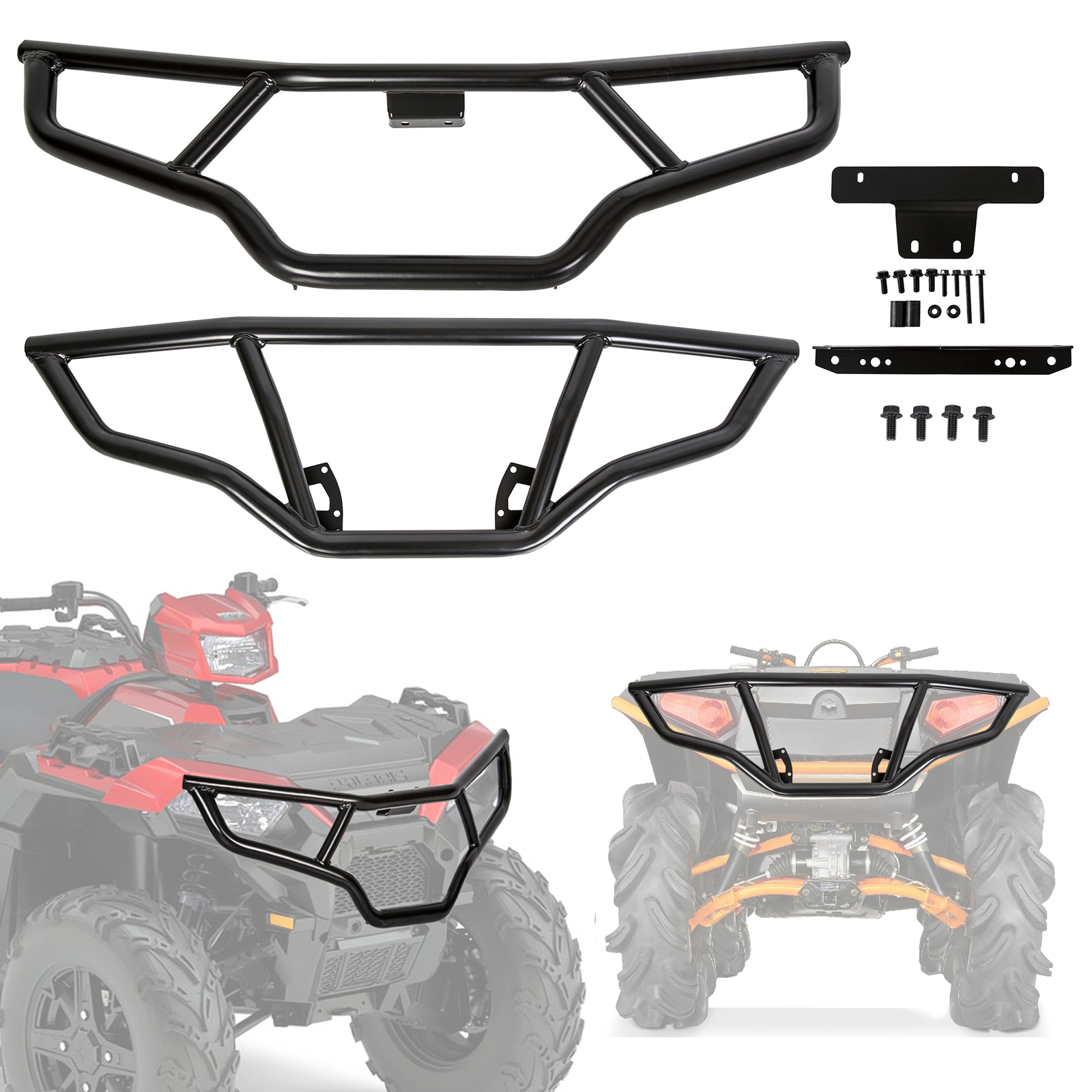 Brush Guard Bumper Set Front & Rear For Polaris Sportsman 570 EPS 2016-2020