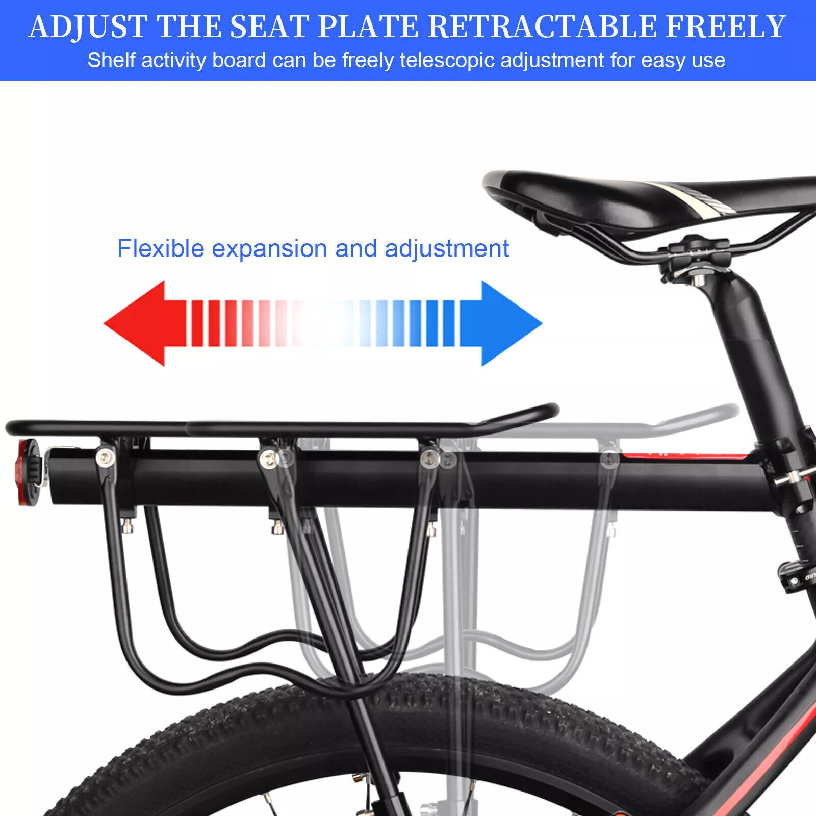 Rear Bike Rack Cargo Rack Alloy Luggage Carrier Bicycle 110 Lbs Capacity Holder
