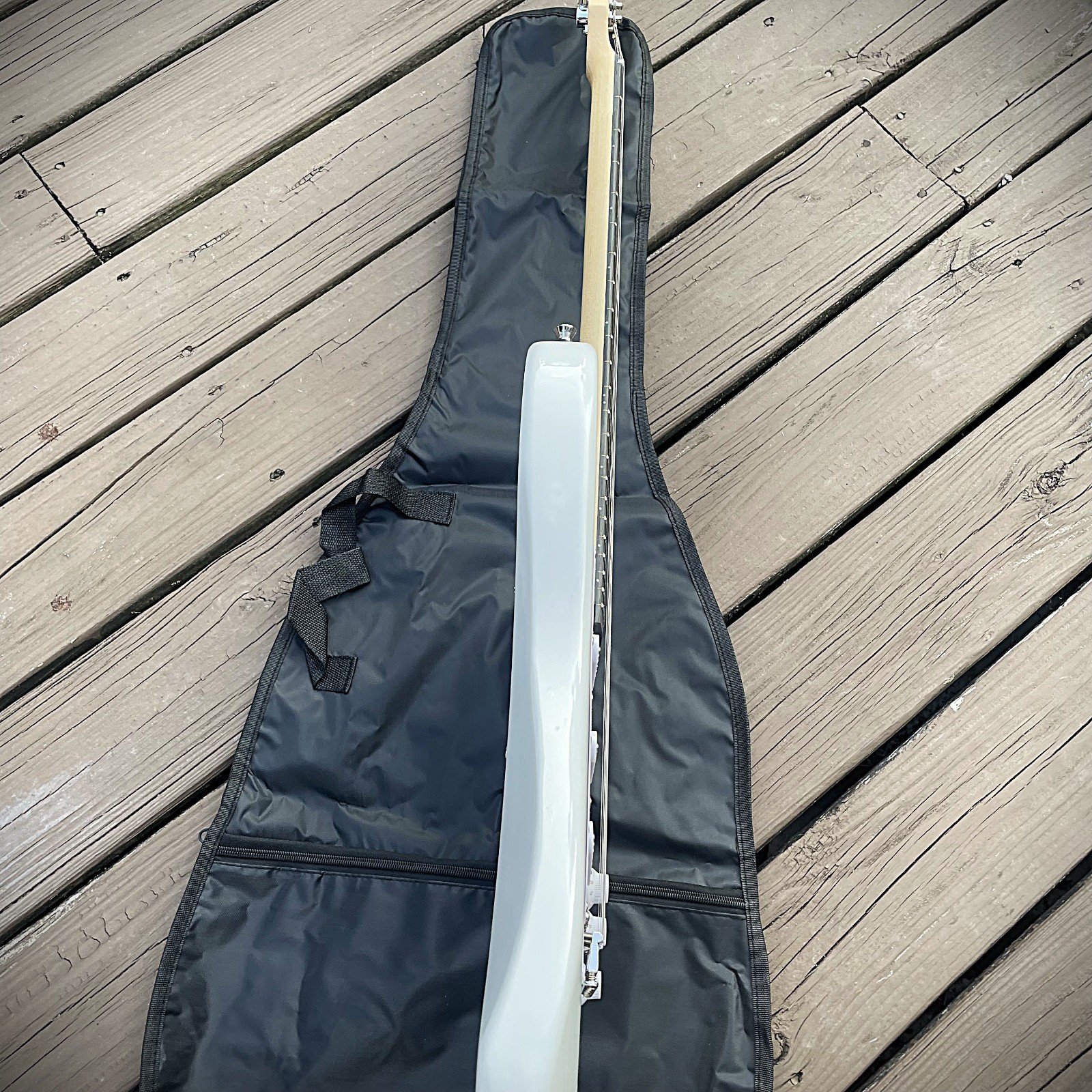 Full-Size Olympic White Electric Guitar with Rosewood Fretboard, S-S-S Pickups