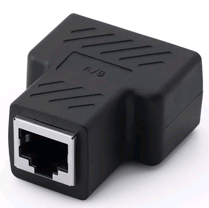 RJ45 Splitter Adapter 1 to 2 Ways Dual Female Port CAT6/5/7 LAN Ethernet Cable