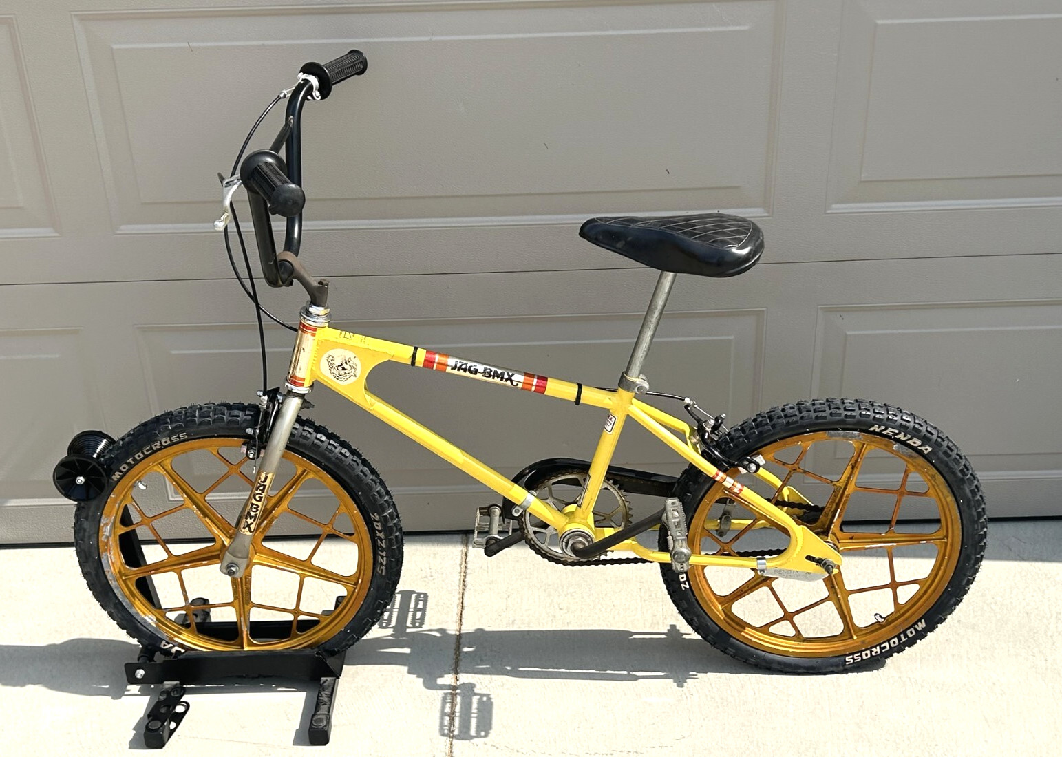 Old School BMX 1979 JAG Complete w/ OG Paint & Decals + Real Gold Motomags LOOK@