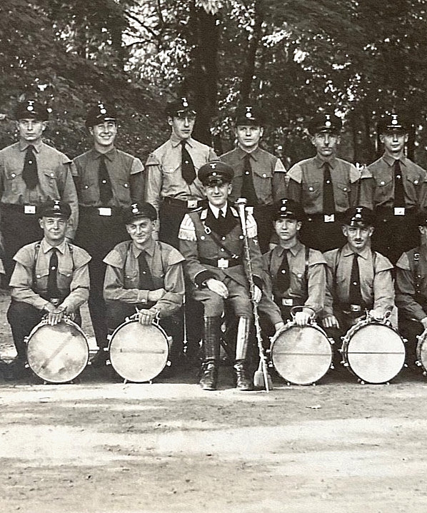 RARE! WW2 GERMAN STATE POLICE MUSIC BAND 1933 PHOTO POSTCARD RPPC