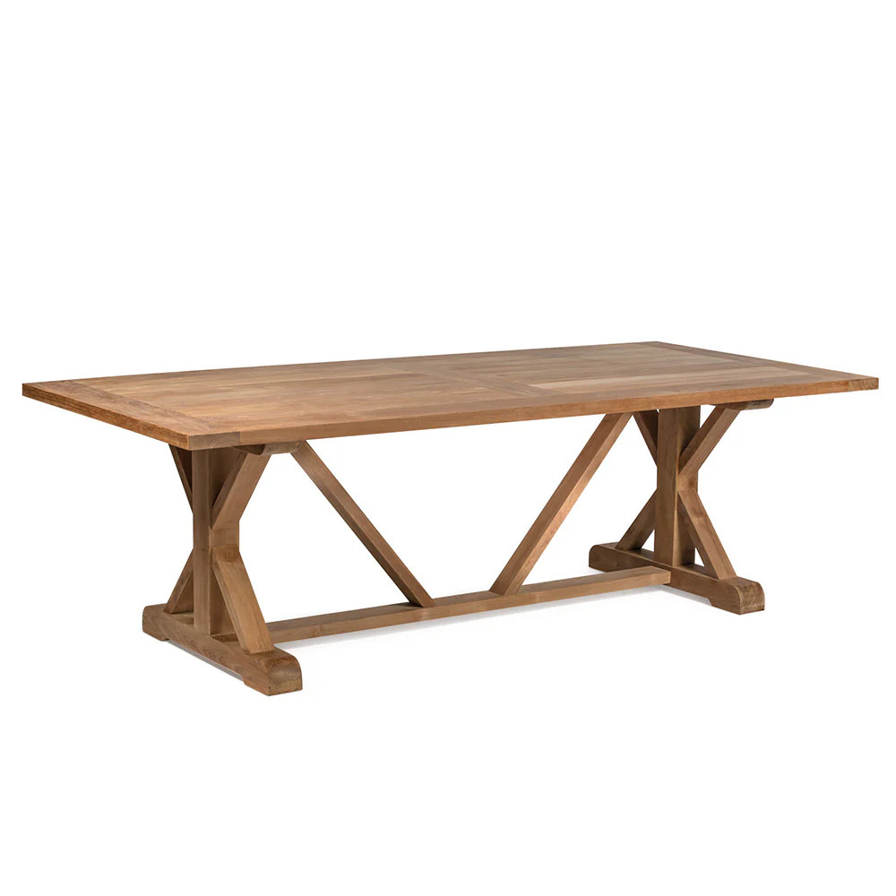 Ash & Ember Savannah Grade A Teak 92.5" Farmhouse Dining Table