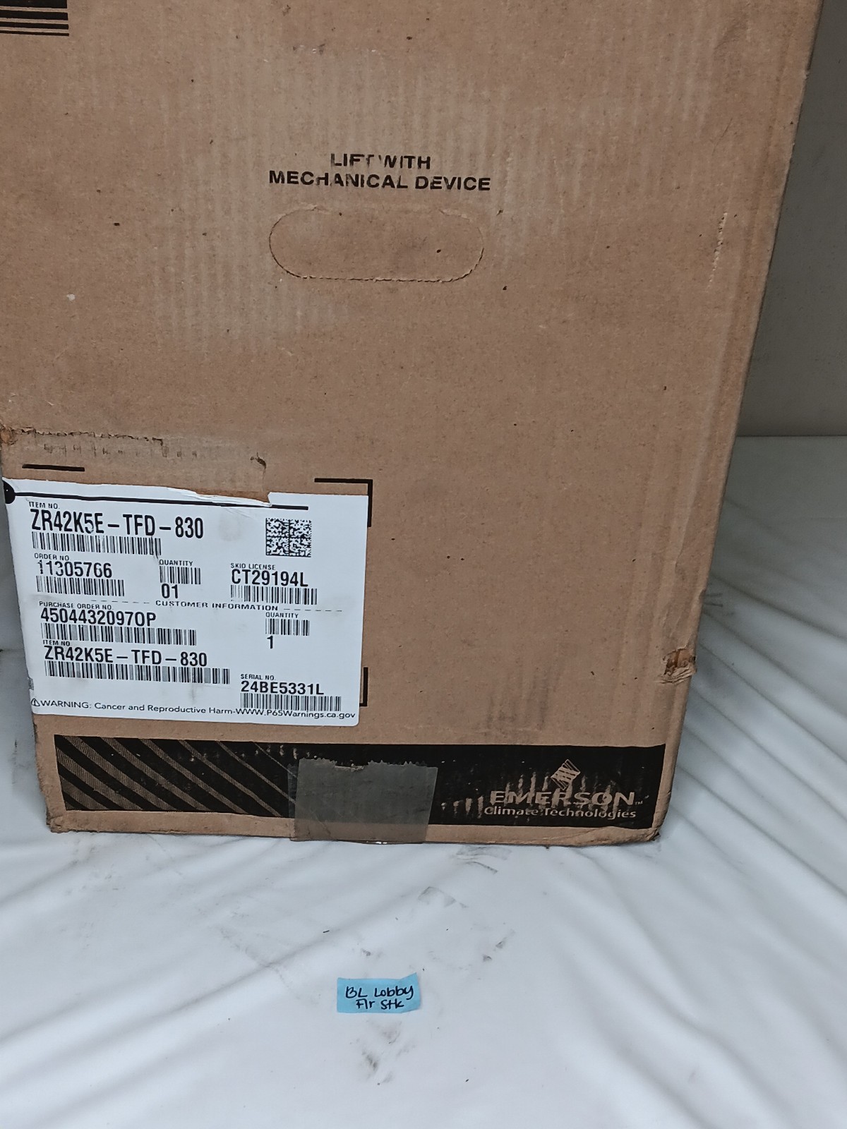 Copeland Scroll Model: ZR42K5E-TFD-830 Compressor