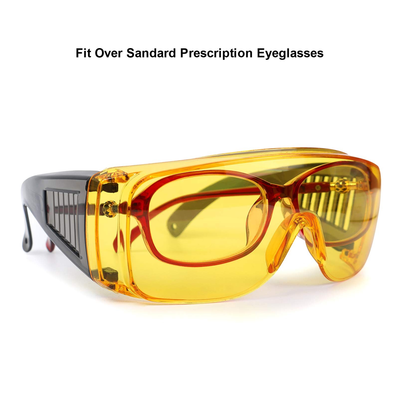 Shooting Glasses Over Eyeglasses, Anti Fog Eye 146 x 38 month, Yellow Lens