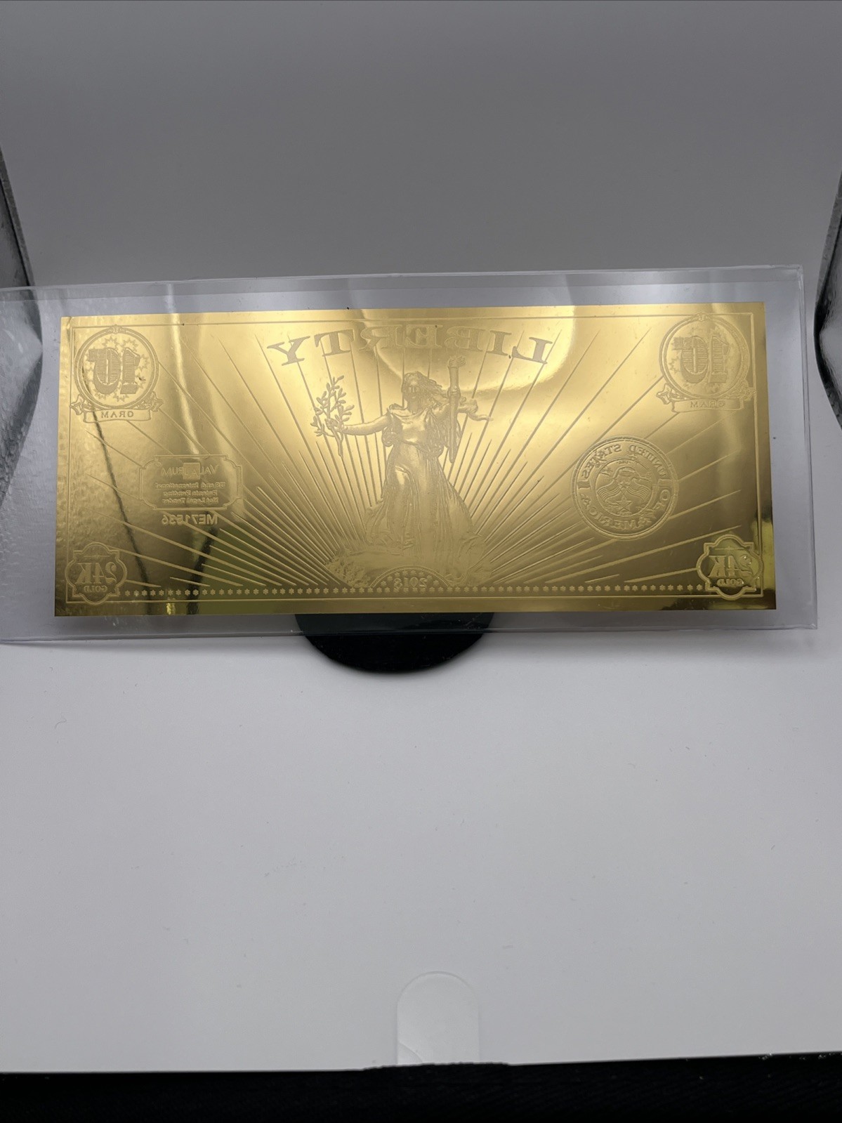 2018 ValAUrum Liberty Gold Note - 1/10 Gram 24K Gold Note Limited Edition - Mint