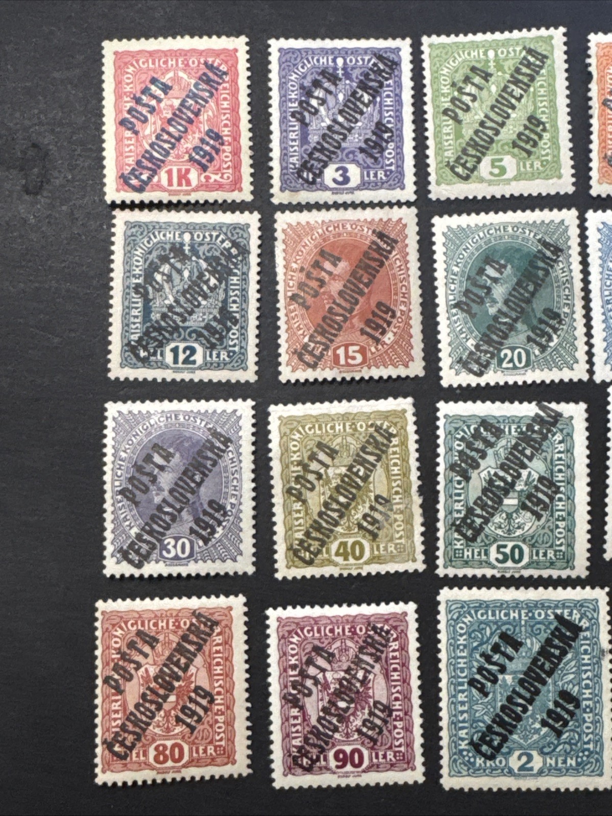 Czech Collections Overprint Posta Ceskoslovenska 1919 Mint Hinged Old Rare Stamp