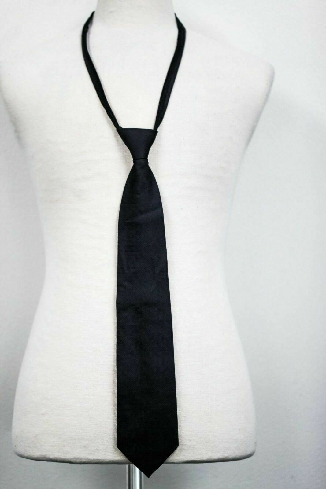 Brand New Men or Boys Pre-Tied Black Zipper Tie Easy Dress Clothing Accessory