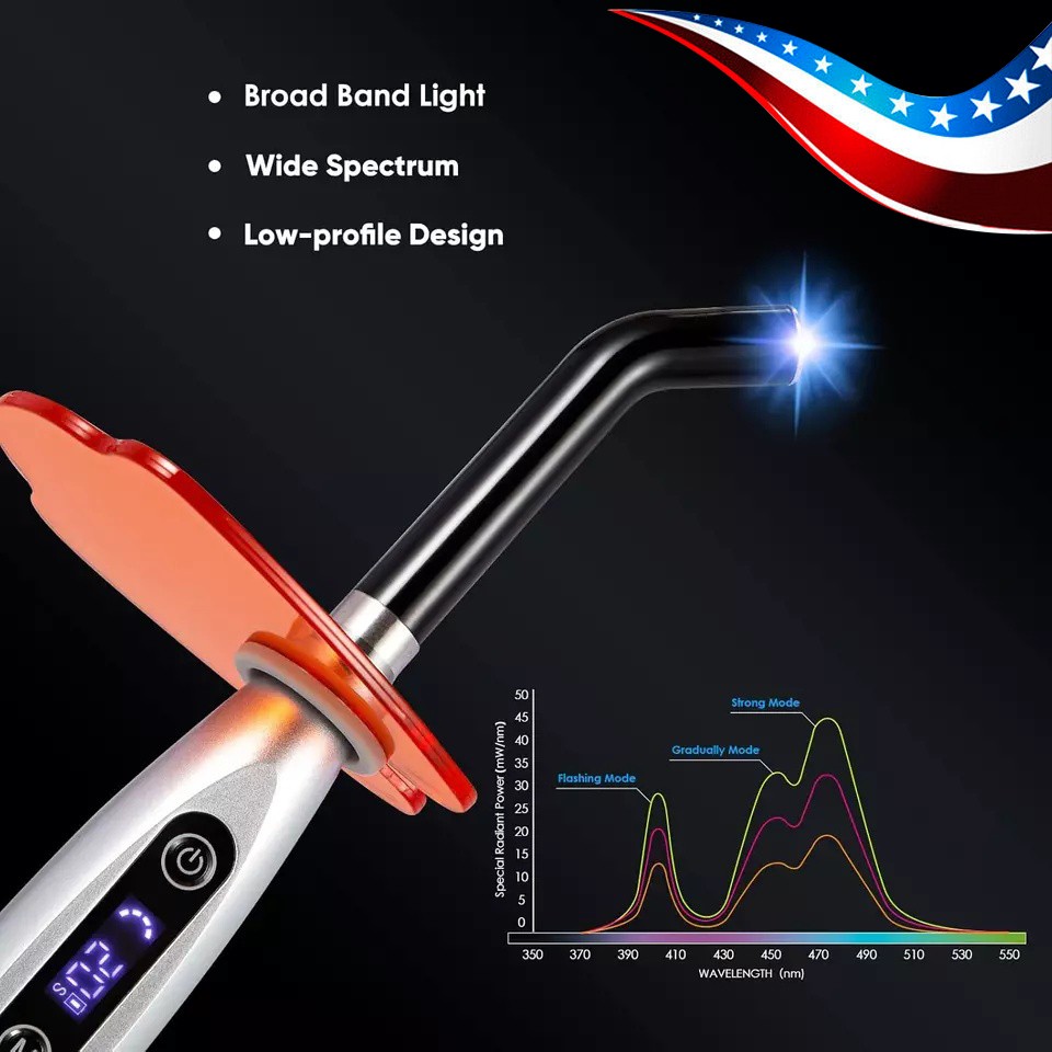 Dental LED Cure Curing Light Lamp 2000mw 5W Tool Resin Cure Wireless Cordless st