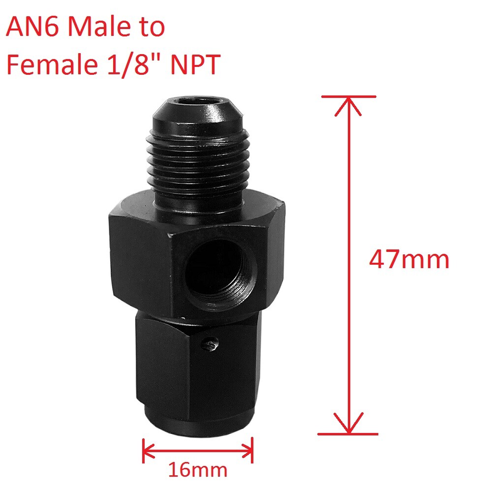 Liquid 0-100psi Fuel Pressure Gauge Regulator Gauge 1/8" NPT W/ 6AN Adapter