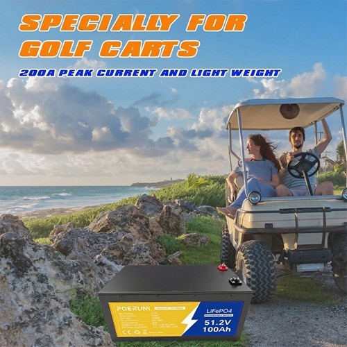 48V 100Ah LiFePO4 Lithium Battery BMS Deep Cycles for RV Solar Boat Golf Cart