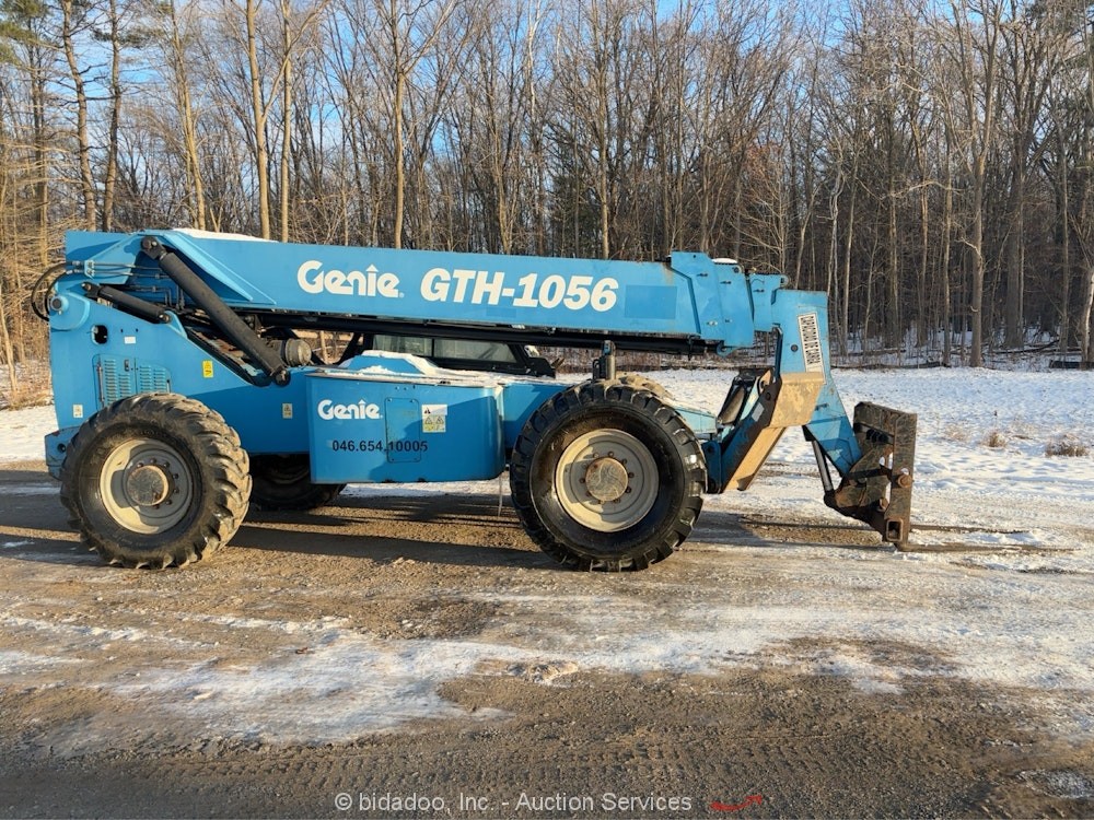 2014 Genie GTH1056 56' 10K Telescopic Reach Forklift A/C Cab Telehandler bidadoo