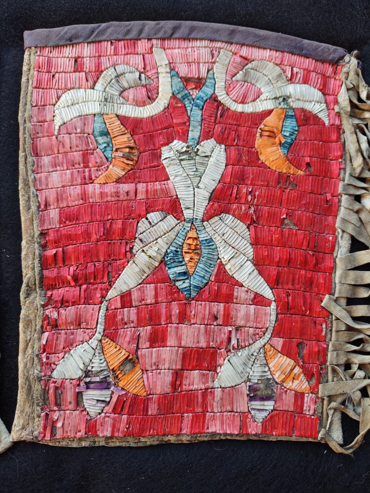 Sioux Quilled Gauntlets Antique Native American Porcupine Quilled Gloves 1880