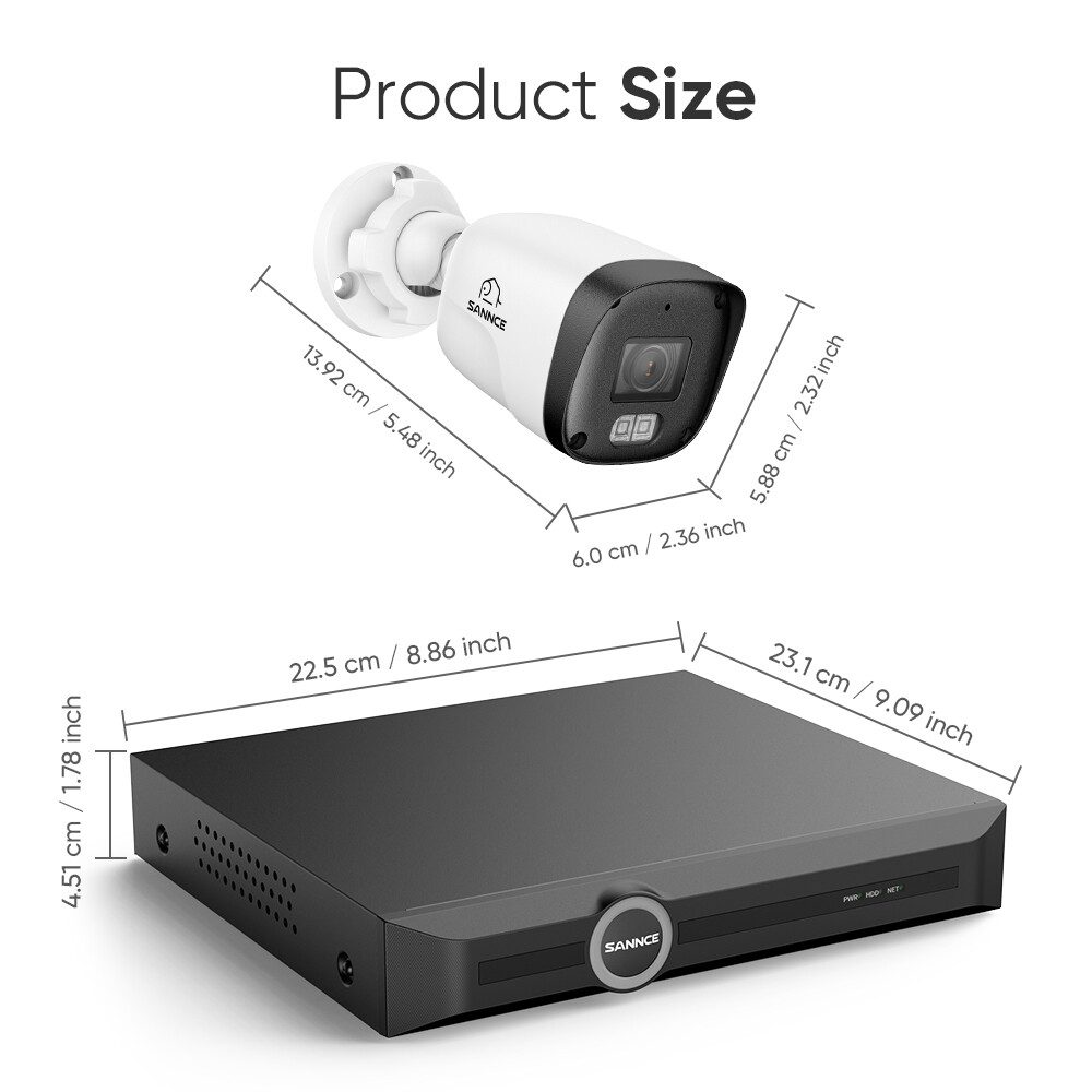 SANNCE 8CH 6MP NVR 3MP Home POE IP Security Camera System Audio Recording CCTV