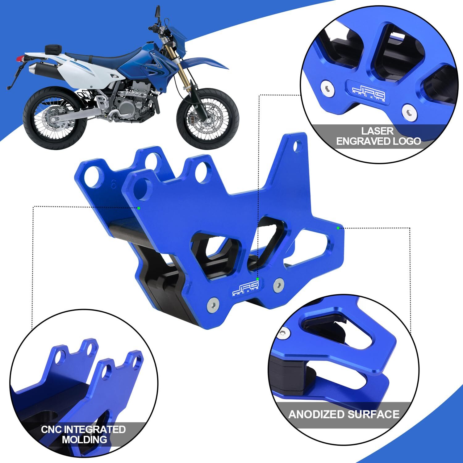 CNC Chain Guard Guide Protector For YZ125 YZ250 1997-2007 YZ250F 2001-2006 Blue