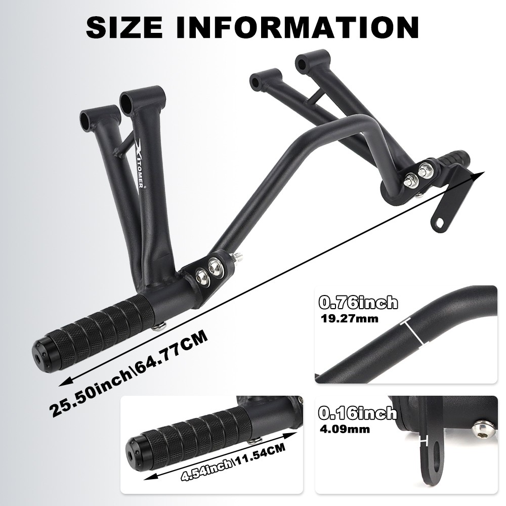 Front Crash Cage Peg Support Stunt Fit For Kawasaki NINJA ZX-6R ZX636 2009-2025