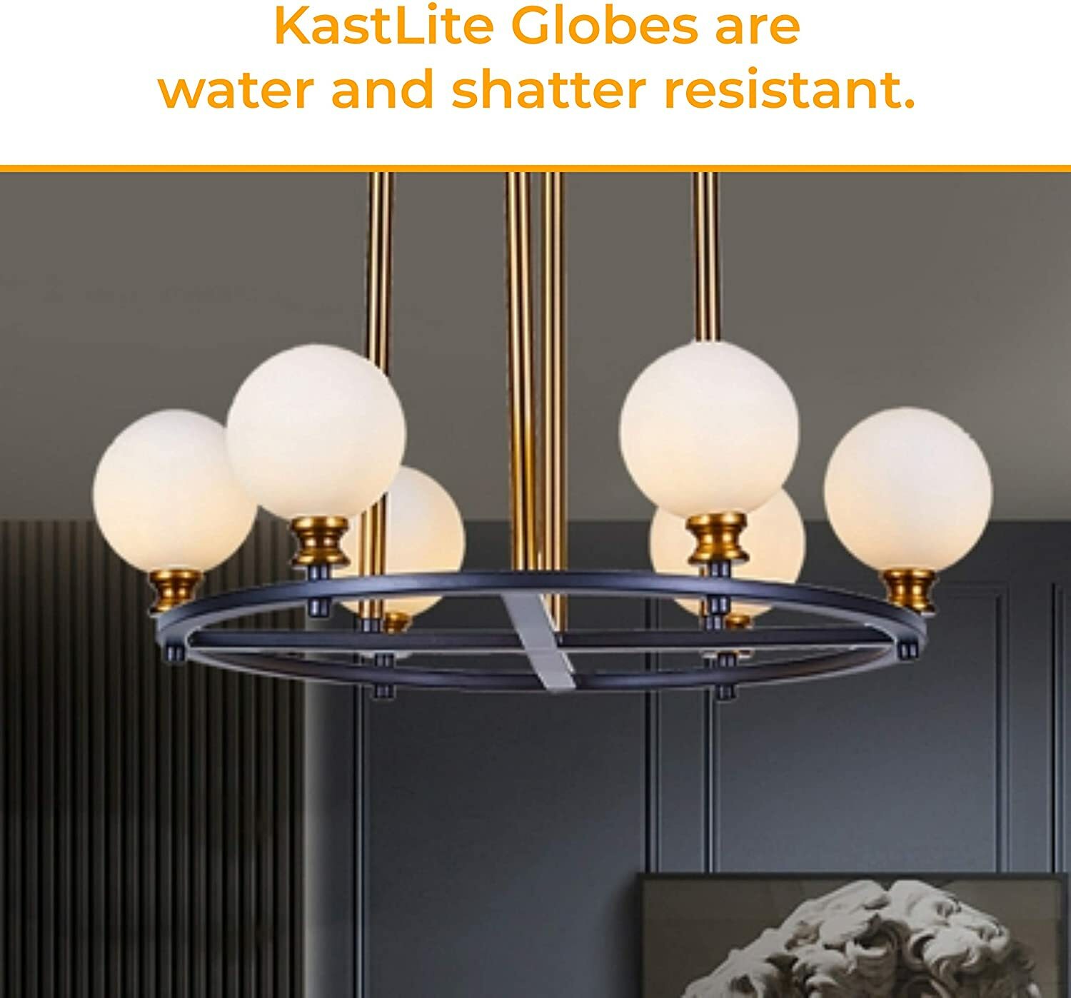 KastLite 18" White Acrylic Lamp Post Globe with 5.25" Neckless Opening