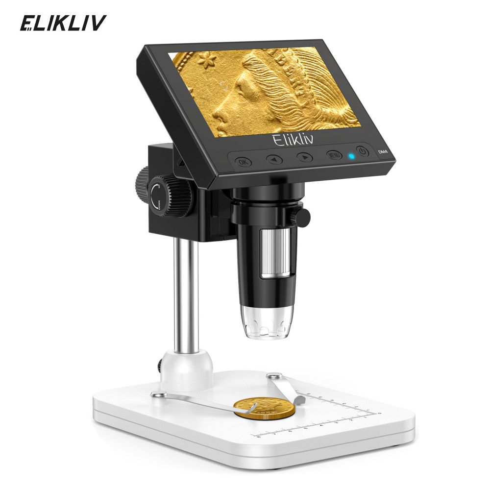 Elikliv 4.3" LCD Digital Microscope 1000X USB Coin Microscope Soldering Used