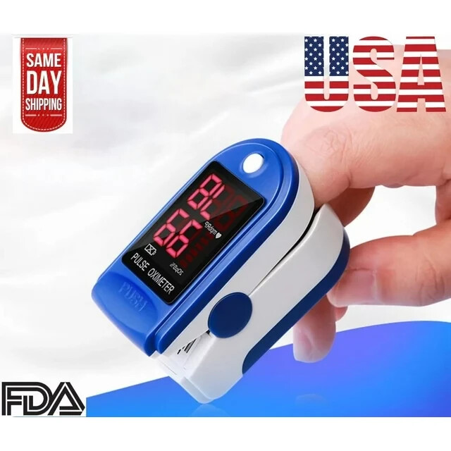 Finger Pulse Oximeter Blood Oxygen Sensor, SpO2, Monitor Heart Rate & More!-NEW!