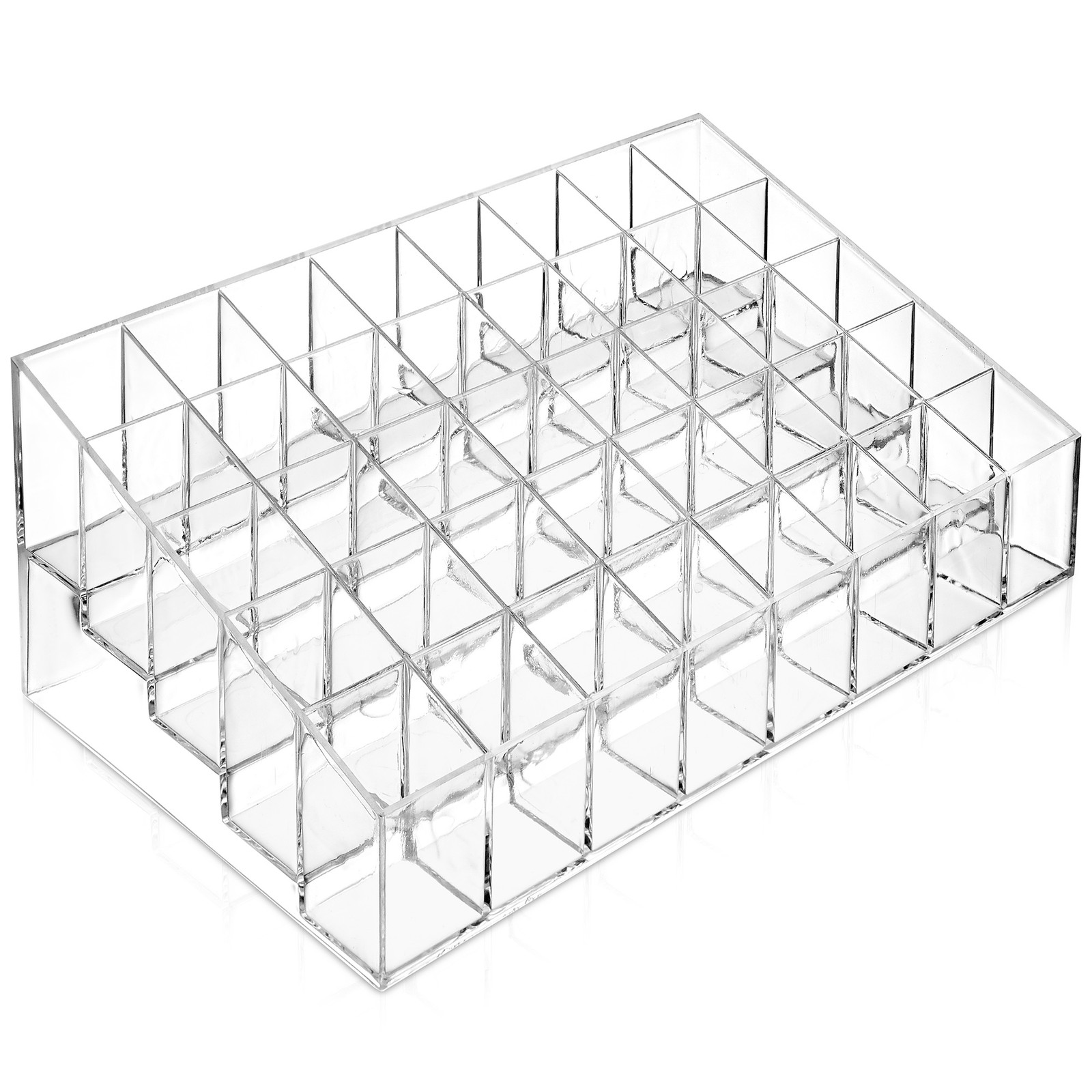 Acrylic Lipstick Organizer Stand - 40 Slot Cosmetic Display Makeup Case - Clear