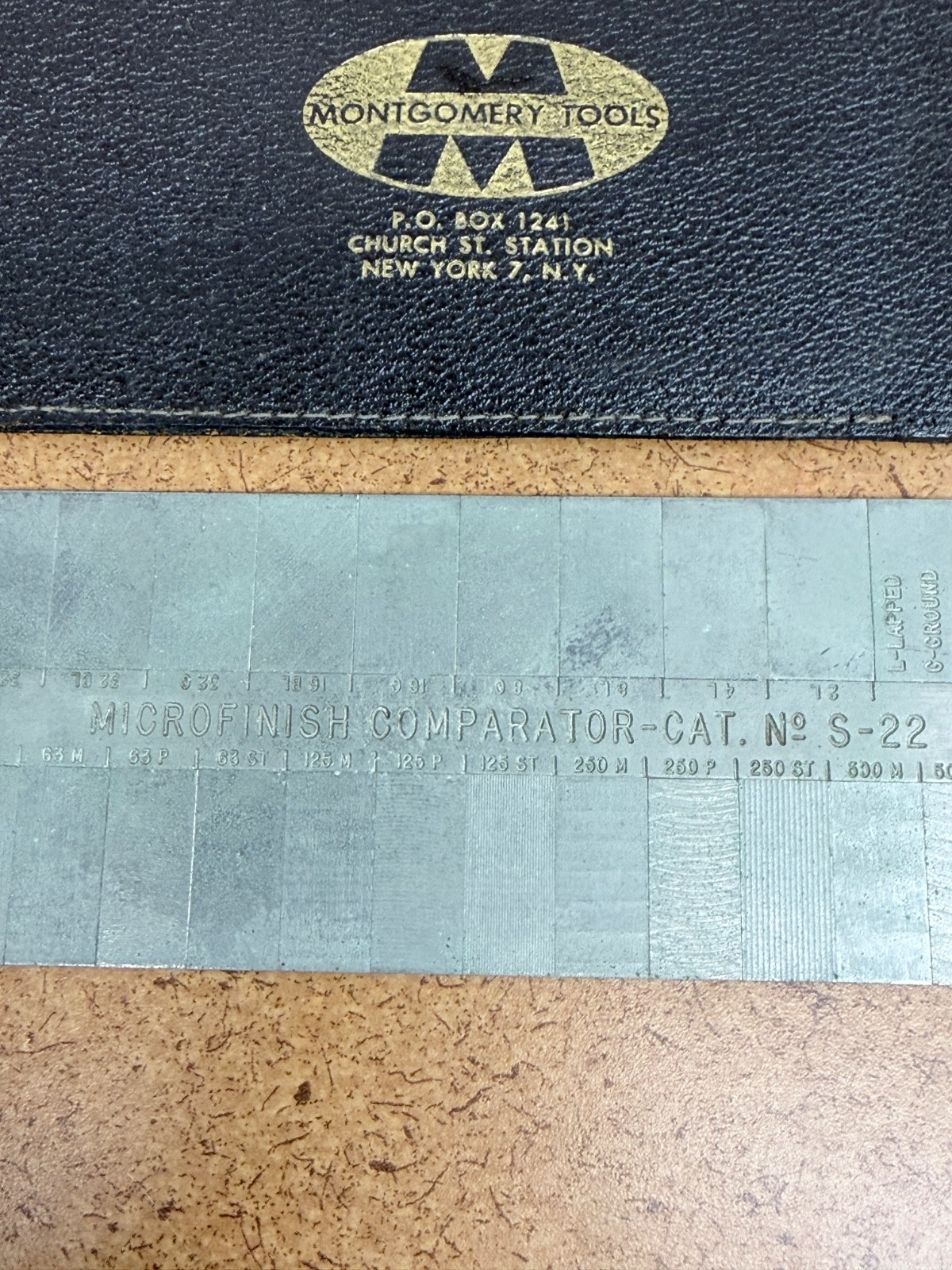Vintage Montgomery Tools Microfinish Comparator-CAT No. S-22